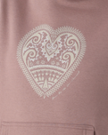 Mandala Heart Hoodie in Hazy Pink