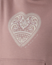 Mandala Heart Hoodie in Hazy Pink