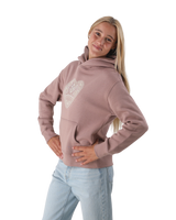 The Born by the Sea Womens Mandala Heart Hoodie in Hazy Pink