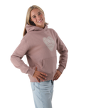 The Born by the Sea Womens Mandala Heart Hoodie in Hazy Pink