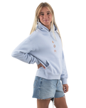 The Born by the Sea Womens Sunrise Hoodie in Powder Blue