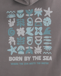 The Born by the Sea Womens Drifter Faded Hoodie in Faded Grey