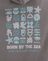 The Born by the Sea Womens Drifter Faded Hoodie in Faded Grey