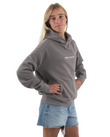 The Born by the Sea Womens Drifter Faded Hoodie in Faded Grey