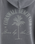 The Born by the Sea Womens Cornwall Palm Faded Hoodie in Faded Grey