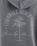 The Born by the Sea Womens Cornwall Palm Faded Hoodie in Faded Grey