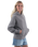 The Born by the Sea Womens Cornwall Palm Faded Hoodie in Faded Grey