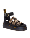 Clarissa II Quad Leopard Spot Hair On Sandals in Light Tan & Black