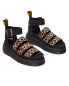 Clarissa II Quad Leopard Spot Hair On Sandals in Light Tan & Black