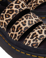Clarissa II Quad Leopard Spot Hair On Sandals in Light Tan & Black