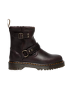 Anistone Crazy Horse Leather Harness Ankle Boots in Dark Brown