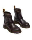 Anistone Crazy Horse Leather Harness Ankle Boots in Dark Brown
