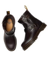Womens Anistone Crazy Horse Leather Harness Ankle Boots in Dark Brown
