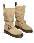 Anistone Two Strap Suede Biker Boots in Savannah Tan