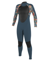 The O'Neill Girls Epic 4/3mm Back Zip Wetsuit in Copenblue, Painted Tropics & Copenblue