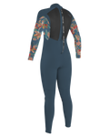 The O'Neill Girls Epic 4/3mm Back Zip Wetsuit in Copenblue, Painted Tropics & Copenblue