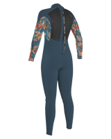 The O'Neill Girls Epic 4/3mm Back Zip Wetsuit in Copenblue, Painted Tropics & Copenblue