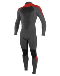 Boys Epic 5/4mm Back Zip Wetsuit in Graphite, Smoke, Red & Red
