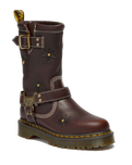 Anistone Hi Flower Rigger Boots in Dark Brown Grizzly