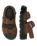 ZebZag Tumbled Nubuck Sandals in Sepia Brown