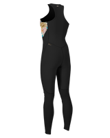The O'Neill Womens Bahia 1.5mm Front Zip Long John Wetsuit in Black, Mikah Floral & Black