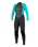 The O'Neill Womens Reactor-2 3/2mm Back Zip Wetsuit in Black & Light Aqua