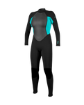 Reactor-2 3/2mm Back Zip Wetsuit in Black & Light Aqua