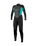 Reactor-2 3/2mm Back Zip Wetsuit in Black & Light Aqua