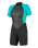 The O'Neill Womens Reactor-2 2mm Back Zip Shorty Wetsuit in Black & Light Aqua