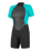 The O'Neill Womens Reactor-2 2mm Back Zip Shorty Wetsuit in Black & Light Aqua