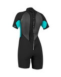 Reactor-2 2mm Back Zip Shorty Wetsuit in Black & Light Aqua