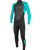 The O'Neill Girls Reactor-2 3/2mm Back Zip Wetsuit in Black & Light Aqua