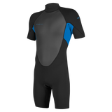 Boys Reactor-2 2mm Back Zip Shorty Wetsuit in Black & Ocean