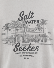 The Salt Water Seeker Mens Bolthole Faded T-Shirt in Faded Bone