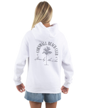 The Born by the Sea Womens Cornwall Palm Hoodie in White