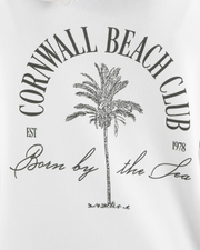 The Born by the Sea Womens Cornwall Palm Hoodie in White