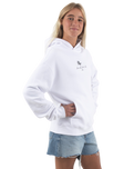 The Born by the Sea Womens Cornwall Palm Hoodie in White