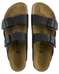 The Birkenstock Womens Arizona Birko Flor Sandals in Black