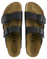 The Birkenstock Womens Arizona Birko Flor Sandals in Black