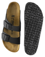 The Birkenstock Womens Arizona Birko Flor Sandals in Black