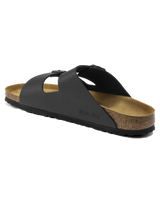 The Birkenstock Womens Arizona Birko Flor Sandals in Black