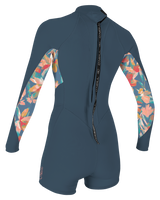 The O'Neill Womens Bahia 2/1mm Back Zip Spring Wetsuit in Copenblue, Painted Tropics & Copenblue