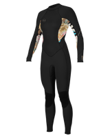 The O'Neill Womens Bahia 3/2mm Back Zip Wetsuit in Black, Mikah Floral & Black