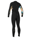 The O'Neill Womens Bahia 3/2mm Back Zip Wetsuit in Black, Mikah Floral & Black