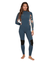 Bahia 3/2mm Back Zip Wetsuit in Copen Blue, Painted Tropics & Copen Blue