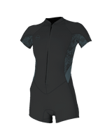 The O'Neill Womens Bahia Front Zip Short Spring Wetsuit in Tempered Steel, Shaded Island Sky & Shade