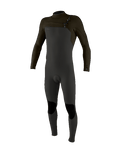 The O'Neill Mens HyperFreak 3/2mm+ Chest Zip Wetsuit in Raven & Army