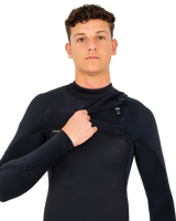 The O'Neill Mens HyperFreak 4/3mm+ Chest Zip Wetsuit in Black