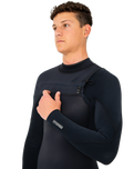 The O'Neill Mens HyperFreak 4/3mm+ Chest Zip Wetsuit in Black