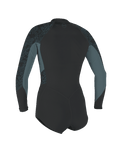 The O'Neill Womens Bahia 2/1mm Front Zip Spring Wetsuit in Tempered Steel, Shade & Shaded Island Sky